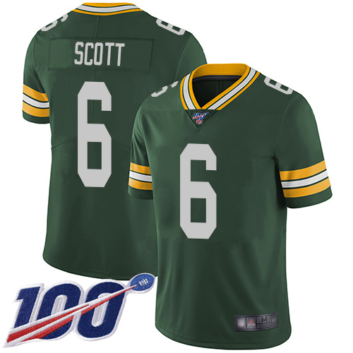 Green Bay Packers Limited Green Youth 6 Scott J K Home Jersey Nike NFL 100th Season Vapor Untouchable